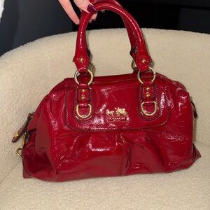 Coach Glossy Red Satchel